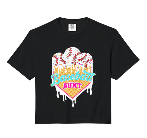 Baseball Aunt Ice Cream Drip Hoodie - Casual Everyday Wear for Adults - T-Shirt, Sweatshirt, Hoodie