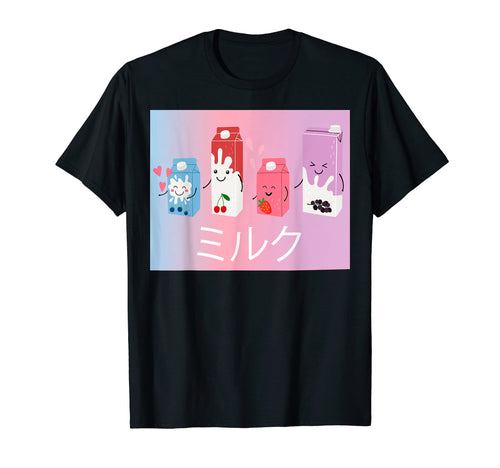 Berry Milk Juice Japanese Aesthetic T-Shirt - Trendy Graphic Men Women - T-Shirt, Sweatshirt, Hoodie
