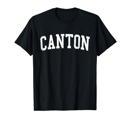 Canton Ga Distressed White Varsity T-Shirt - Novelty Apparel for Adults - T-Shirt, Sweatshirt, Hoodie