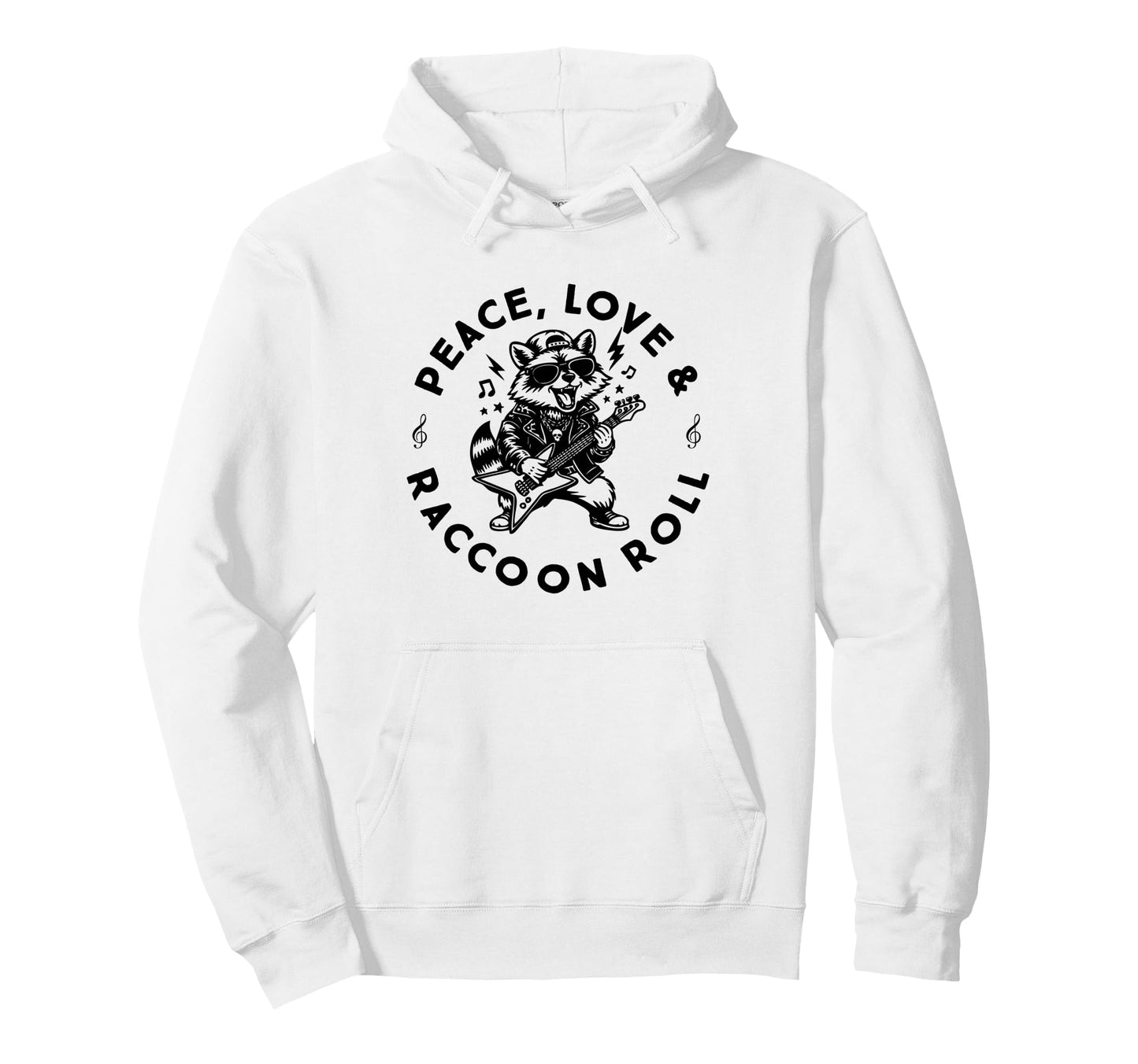 Raccoon Rock And Roll Music Raccoon Hoodie - Streetwear Style Unisex - T-Shirt, Sweatshirt, Hoodie