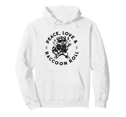 Raccoon Rock And Roll Music Raccoon Hoodie - Streetwear Style Unisex - T-Shirt, Sweatshirt, Hoodie
