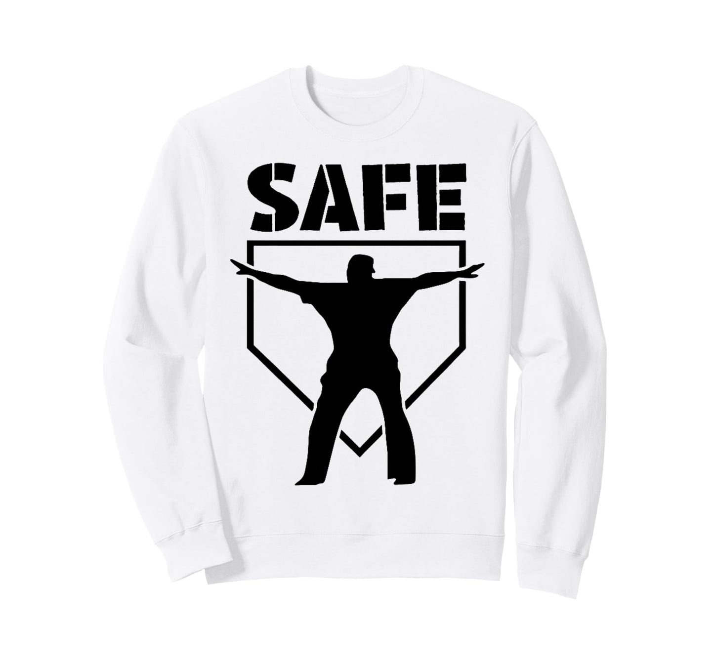 Baseball Safe Home Plate Sweatshirt - Casual Everyday Wear for Adults - T-Shirt, Sweatshirt, Hoodie