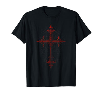 Gothic Cross Goth Grunge Aesthetic Y2K T-Shirt - Minimalist Print Men Women - T-Shirt, Sweatshirt, Hoodie
