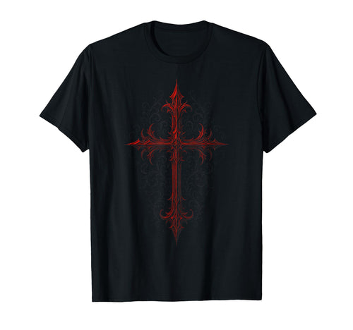 Gothic Cross Goth Grunge Aesthetic Y2K T-Shirt - Minimalist Print Men Women - T-Shirt, Sweatshirt, Hoodie