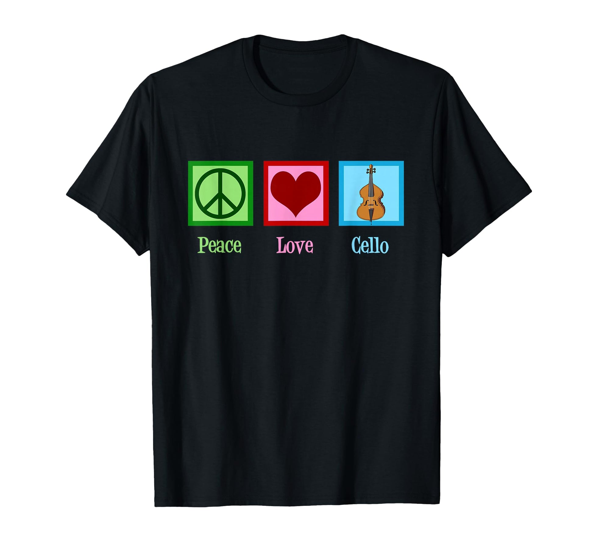Peace Love Cello Cellist Gift T-Shirt - Custom Art Print Unisex - T-Shirt, Sweatshirt, Hoodie