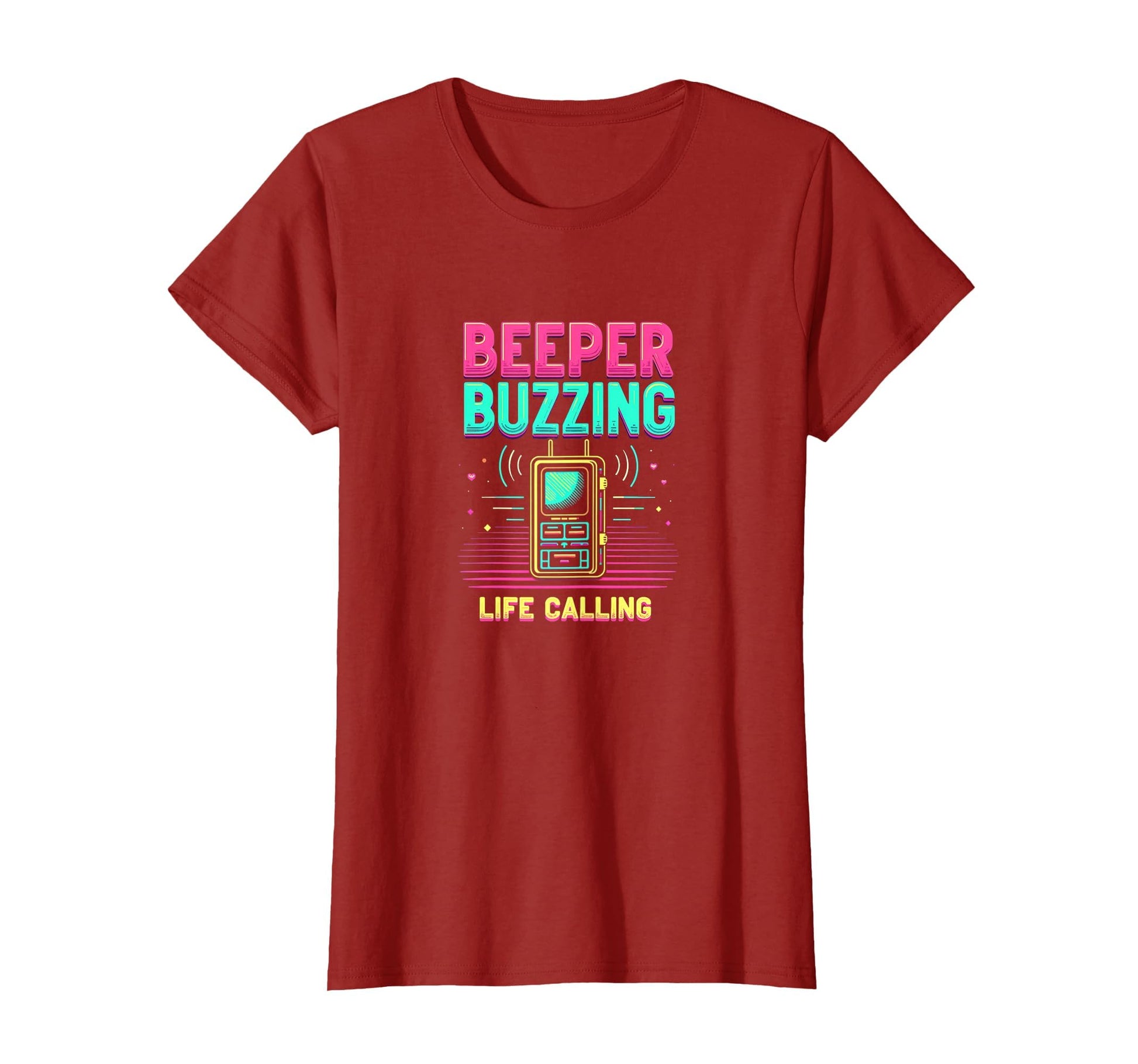 90S Beeper Buzzing Life Calling T-Shirt - Aesthetic Graphic Men Women - T-Shirt, Sweatshirt, Hoodie