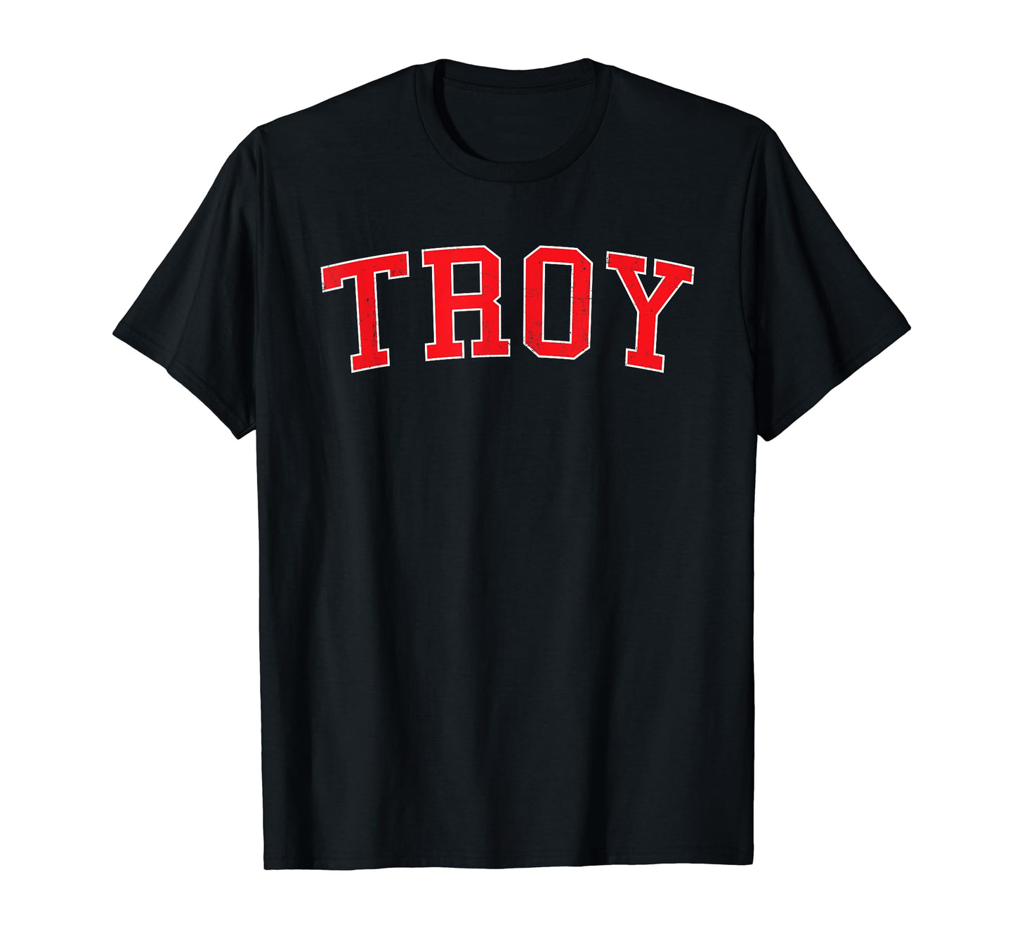 Troy Mi Varsity Red Text T-Shirt - Unique Graphic Unisex - T-Shirt, Sweatshirt, Hoodie