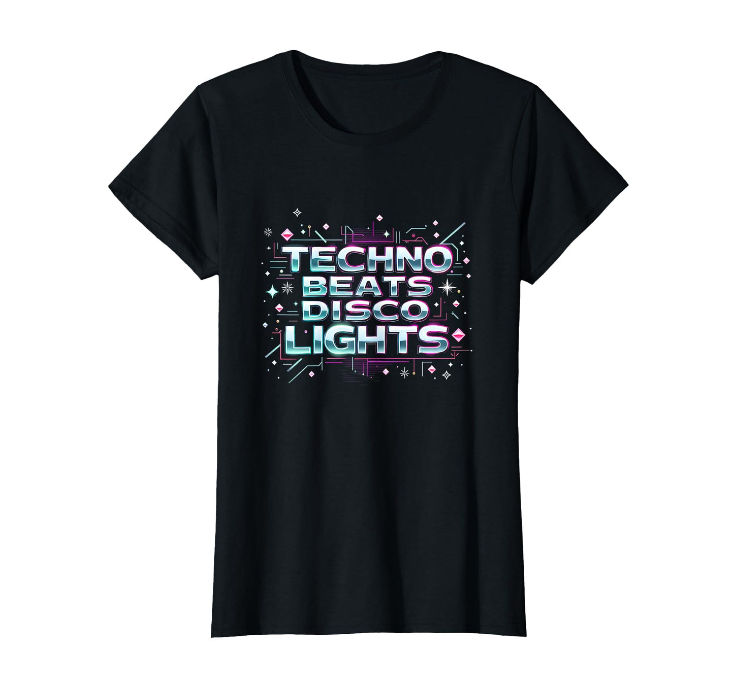 Y2K Techno Beats Aesthetic Disco Lights T-Shirt - Unique Graphic Men Women - T-Shirt, Sweatshirt, Hoodie