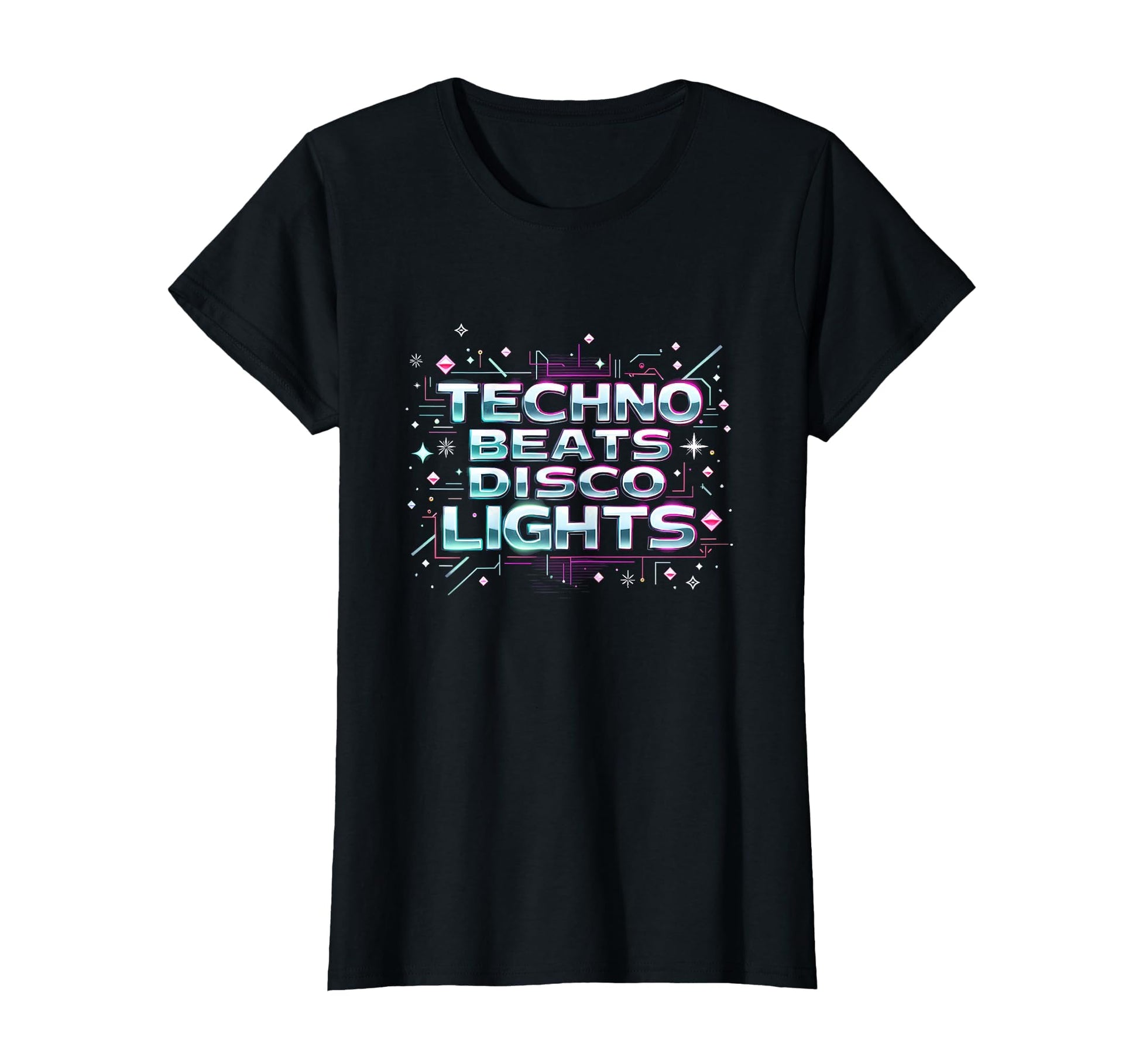 Y2K Techno Beats Aesthetic Disco Lights T-Shirt - Unique Graphic Men Women - T-Shirt, Sweatshirt, Hoodie