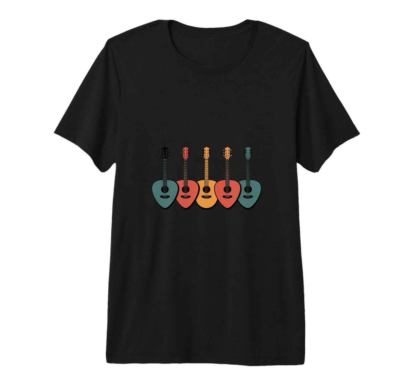 Colorful Acoustic Guitar Picks Music T-Shirt - Aesthetic Graphic Unisex - T-Shirt, Sweatshirt, Hoodie