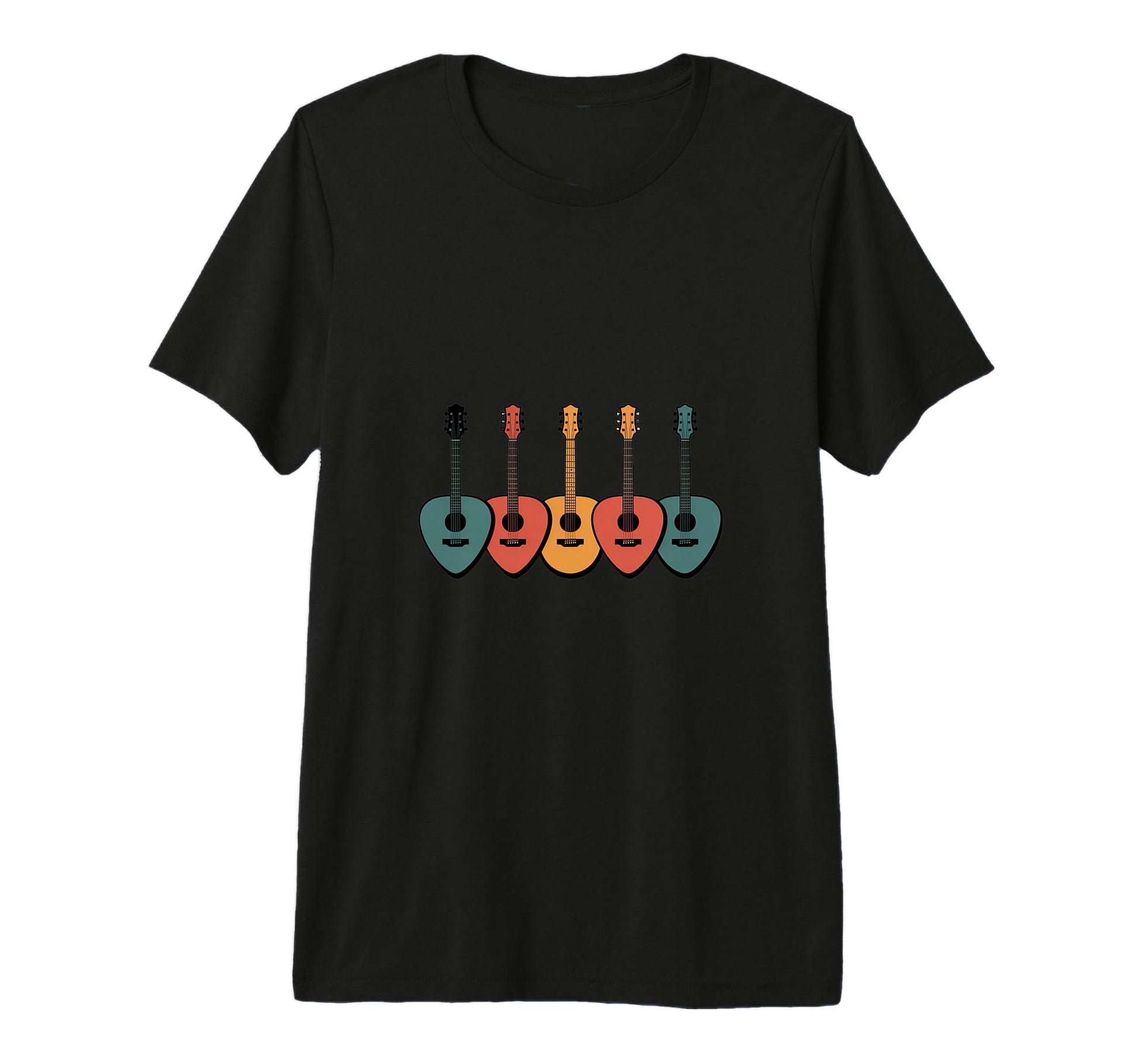 Colorful Acoustic Guitar Picks Music T-Shirt - Aesthetic Graphic Unisex - T-Shirt, Sweatshirt, Hoodie