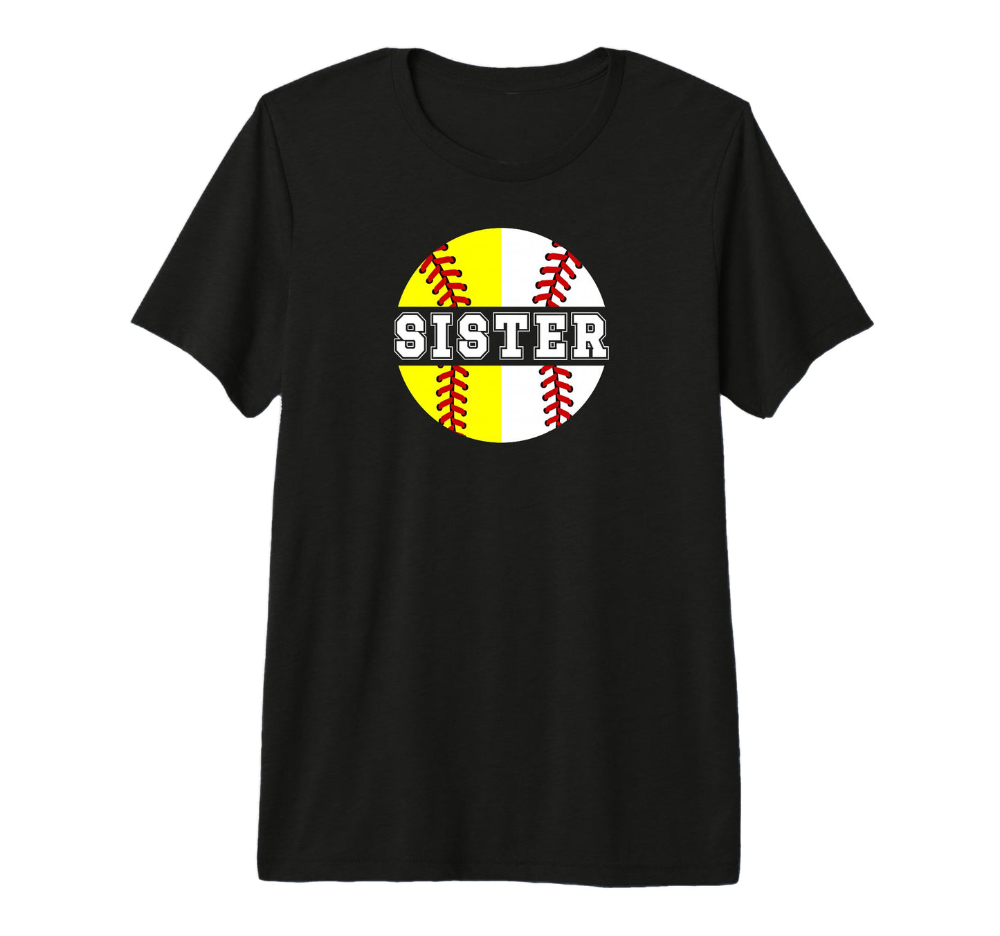 Softball Baseball Sister Baseball T-Shirt - Custom Art Print Unisex - T-Shirt, Sweatshirt, Hoodie