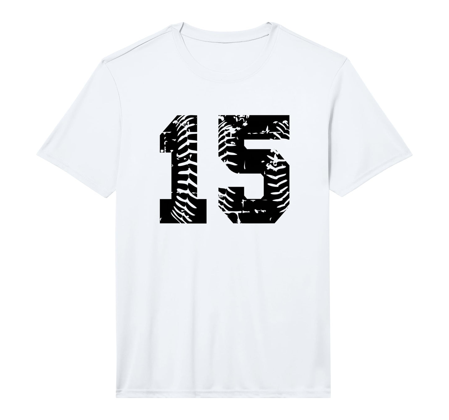 Number 15 Softball Baseball Grunge T-Shirt - Aesthetic Graphic Men Women - T-Shirt, Sweatshirt, Hoodie