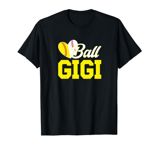 Ball Gigi Heart Softball Baseball T-Shirt - Fun Novelty Design Men Women - T-Shirt, Sweatshirt, Hoodie