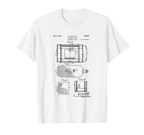 Camera Photographic Patent 1934 Drawing T-Shirt - Aesthetic Graphic Unisex - T-Shirt, Sweatshirt, Hoodie