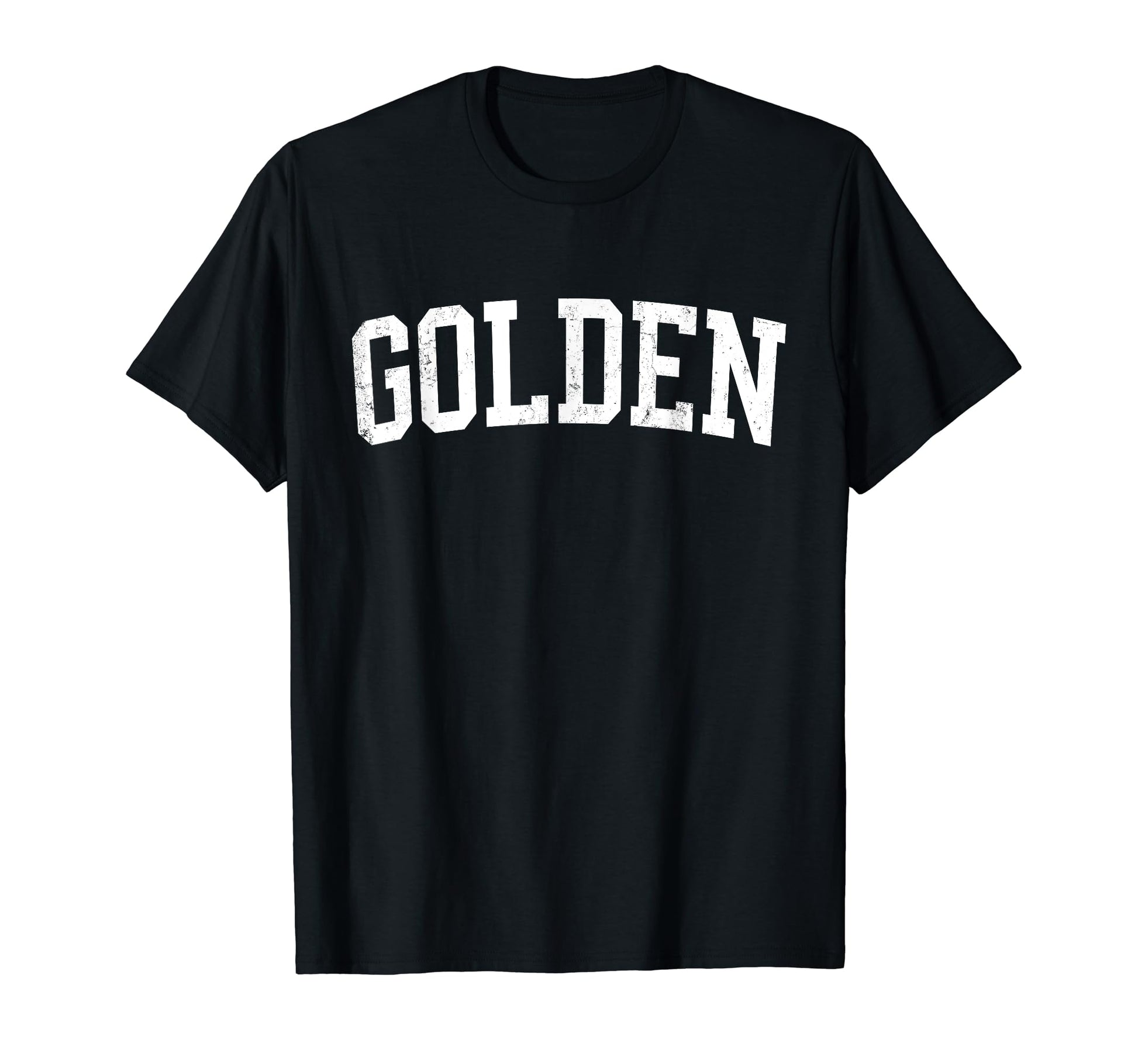 Golden Co Distressed White Varsity T-Shirt - Trendy Graphic Men Women - T-Shirt, Sweatshirt, Hoodie