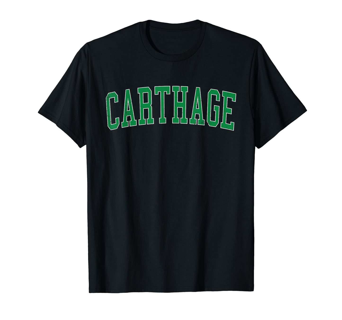 Carthage Mo Distressed Green Varsity T-Shirt - Graphic Print for Adults - T-Shirt, Sweatshirt, Hoodie