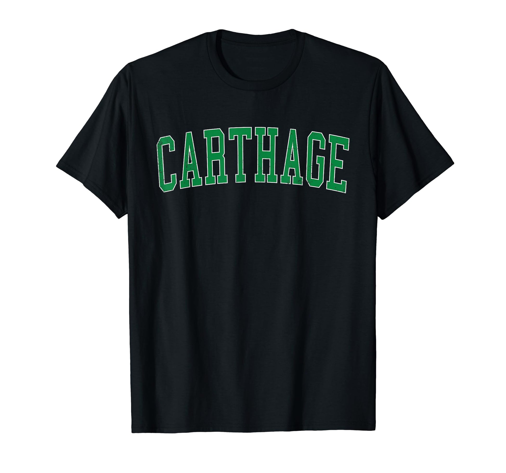 Carthage Mo Distressed Green Varsity T-Shirt - Graphic Print for Adults - T-Shirt, Sweatshirt, Hoodie