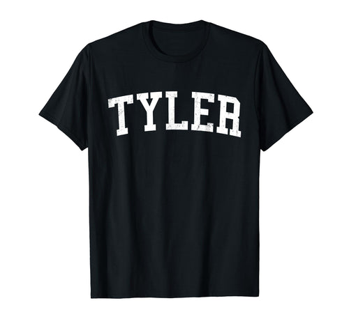 Tyler Tx Distressed White Varsity T-Shirt - Graphic Print for Adults - T-Shirt, Sweatshirt, Hoodie