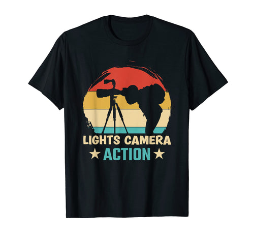 Lights Camera Action Film Crew Producers T-Shirt - Minimalist Print Unisex - T-Shirt, Sweatshirt, Hoodie