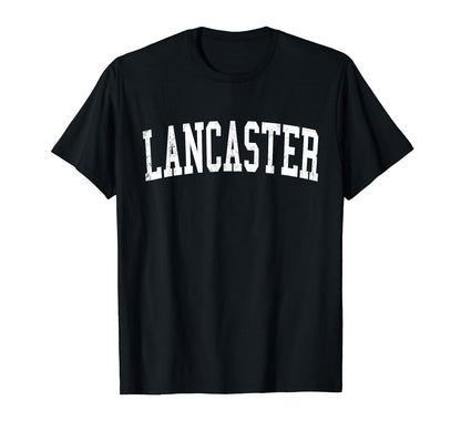 Lancaster Oh Distressed White Varsity T-Shirt - Casual Everyday Wear Unisex - T-Shirt, Sweatshirt, Hoodie