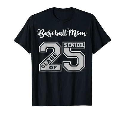 Senior Baseball Mom 2025 Groovy T-Shirt - Novelty Apparel Men Women - T-Shirt, Sweatshirt, Hoodie