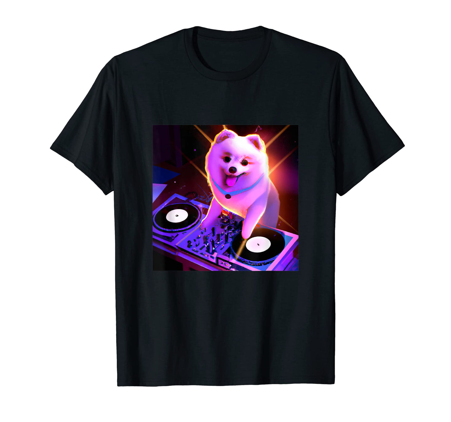 Pomeranian Dj Vaporwave Dog Aesthetic T-Shirt - Fun Novelty Design Unisex - T-Shirt, Sweatshirt, Hoodie