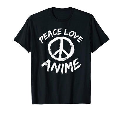 Animated Cartoons Japan Peace Love Anime T-Shirt - Aesthetic Graphic Unisex - T-Shirt, Sweatshirt, Hoodie