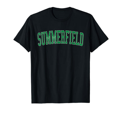 Summerfield Md Distressed Green Varsity T-Shirt - Trendy Graphic Men Women - T-Shirt, Sweatshirt, Hoodie