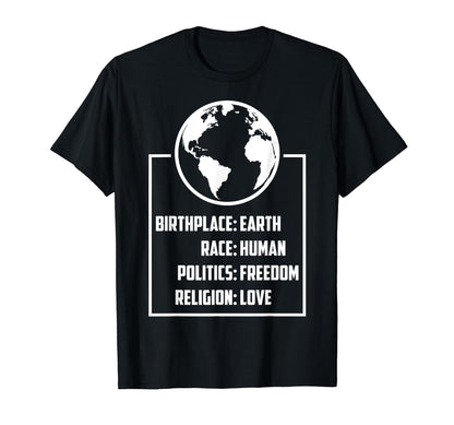 Best Birthplace Earth Race Human T-Shirt - Minimalist Print Men Women - T-Shirt, Sweatshirt, Hoodie
