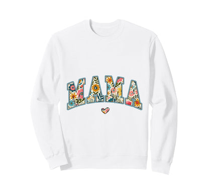 Mama Floral Heart Botanical Mother Sweatshirt - Trendy Graphic for Adults - T-Shirt, Sweatshirt, Hoodie