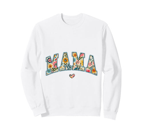 Mama Floral Heart Botanical Mother Sweatshirt - Trendy Graphic for Adults - T-Shirt, Sweatshirt, Hoodie