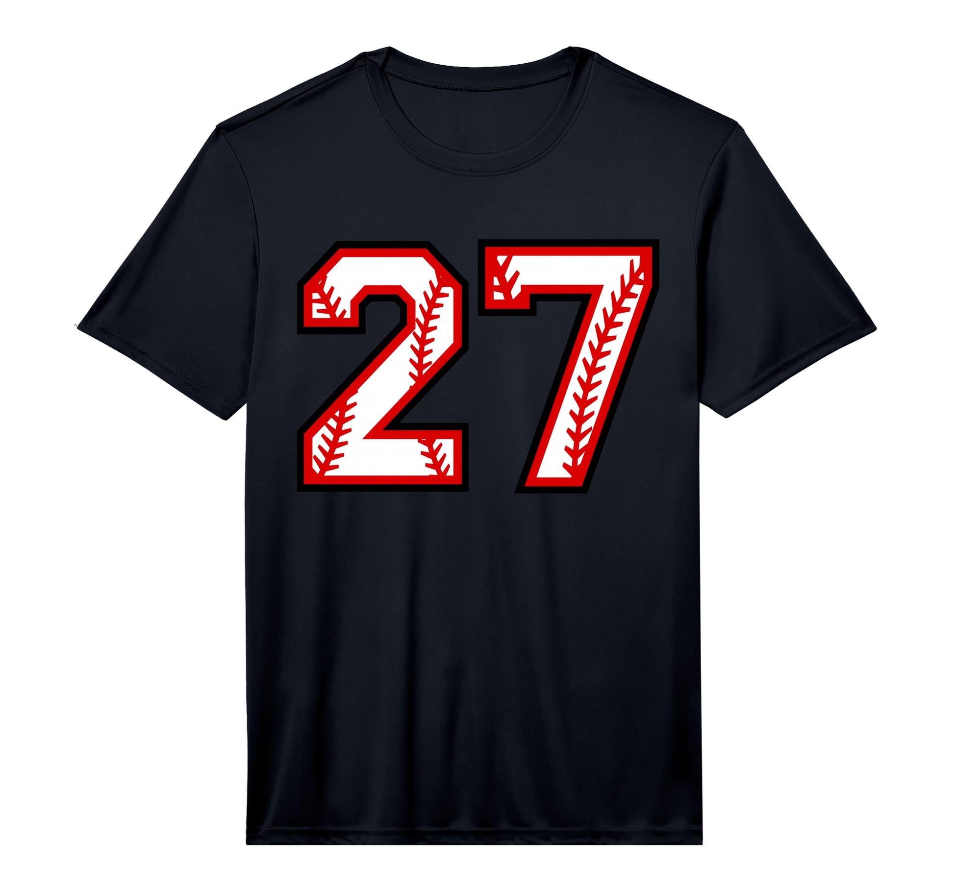 Number 27 Baseball Softball Varsity T-Shirt - Novelty Apparel for Adults - T-Shirt, Sweatshirt, Hoodie