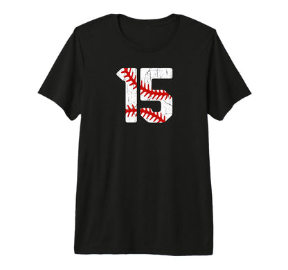 Baseball Player Jersey Number 15 15 T-Shirt - Aesthetic Graphic for Adults - T-Shirt, Sweatshirt, Hoodie