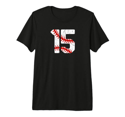 Baseball Player Jersey Number 15 15 T-Shirt - Aesthetic Graphic for Adults - T-Shirt, Sweatshirt, Hoodie