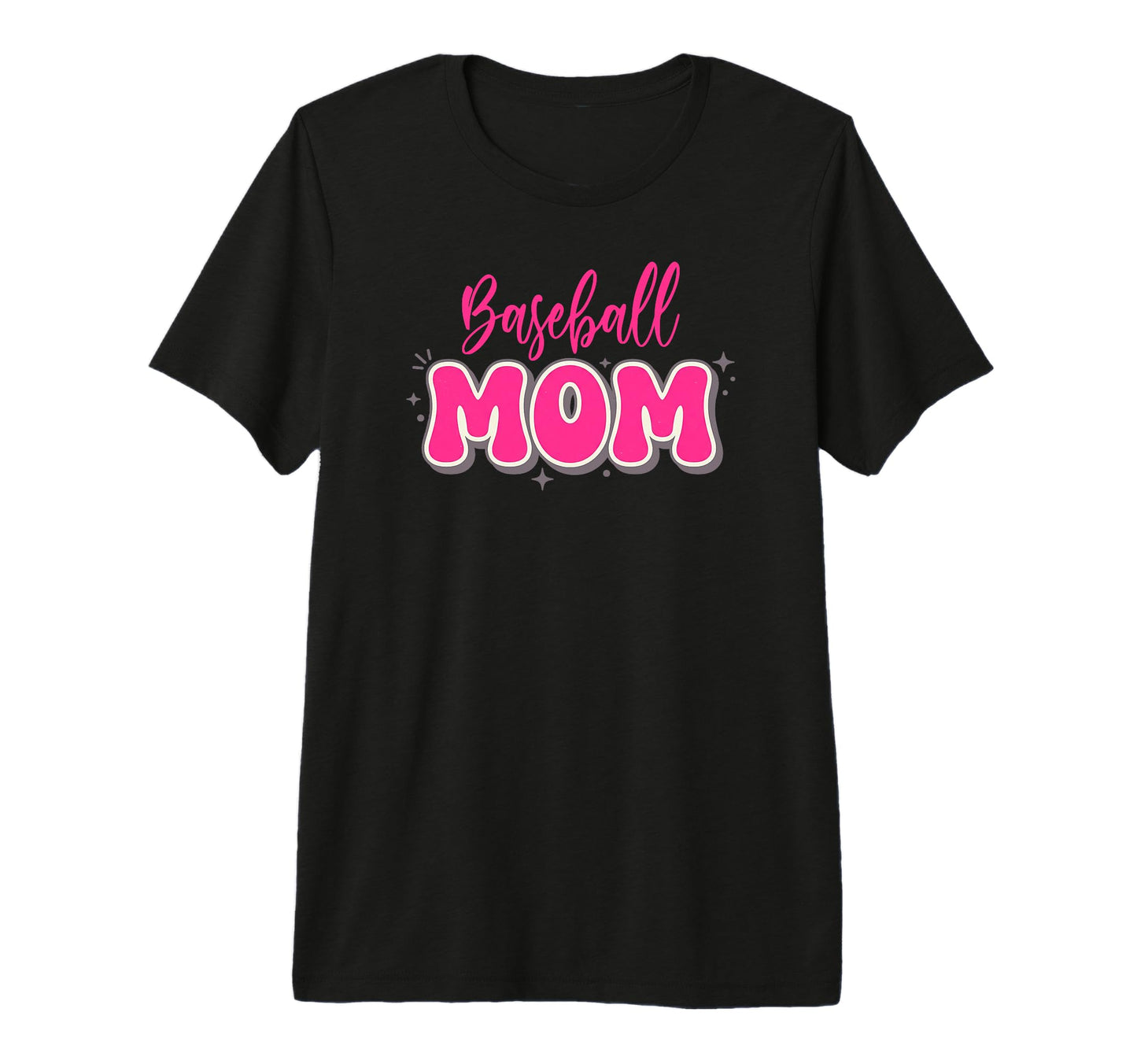 Baseball Mom Fun Bubble Letters Tri T-Shirt - Minimalist Print for Adults - T-Shirt, Sweatshirt, Hoodie