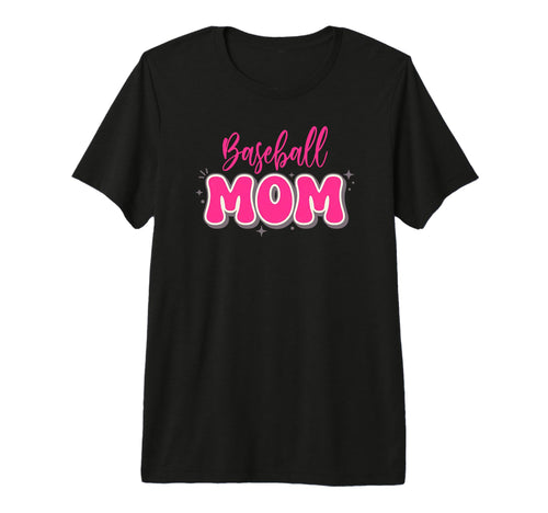 Baseball Mom Fun Bubble Letters Tri T-Shirt - Minimalist Print for Adults - T-Shirt, Sweatshirt, Hoodie
