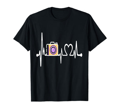 Womens Funny Camera Heartbeat T-Shirt - Aesthetic Graphic Men Women - T-Shirt, Sweatshirt, Hoodie