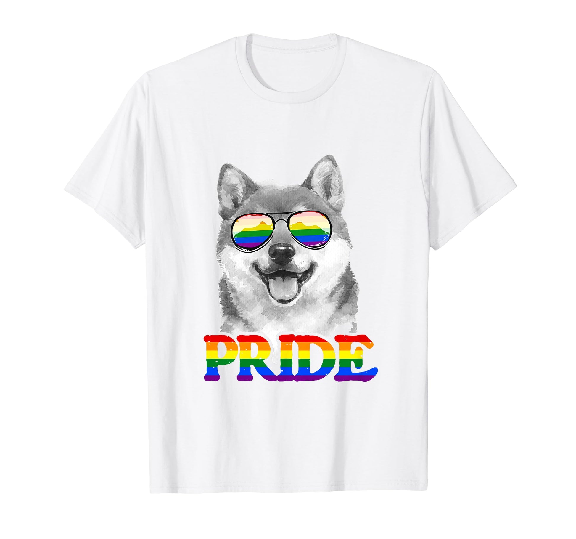 Lgbt Shiba Inu Dog Gay Pride Rainbow T-Shirt - Minimalist Print Men Women - T-Shirt, Sweatshirt, Hoodie
