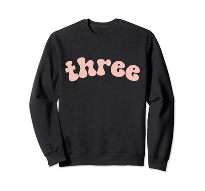 3Rd Birthday Boho Wavy Blush Mauve Sweatshirt - Novelty Apparel for Adults - T-Shirt, Sweatshirt, Hoodie