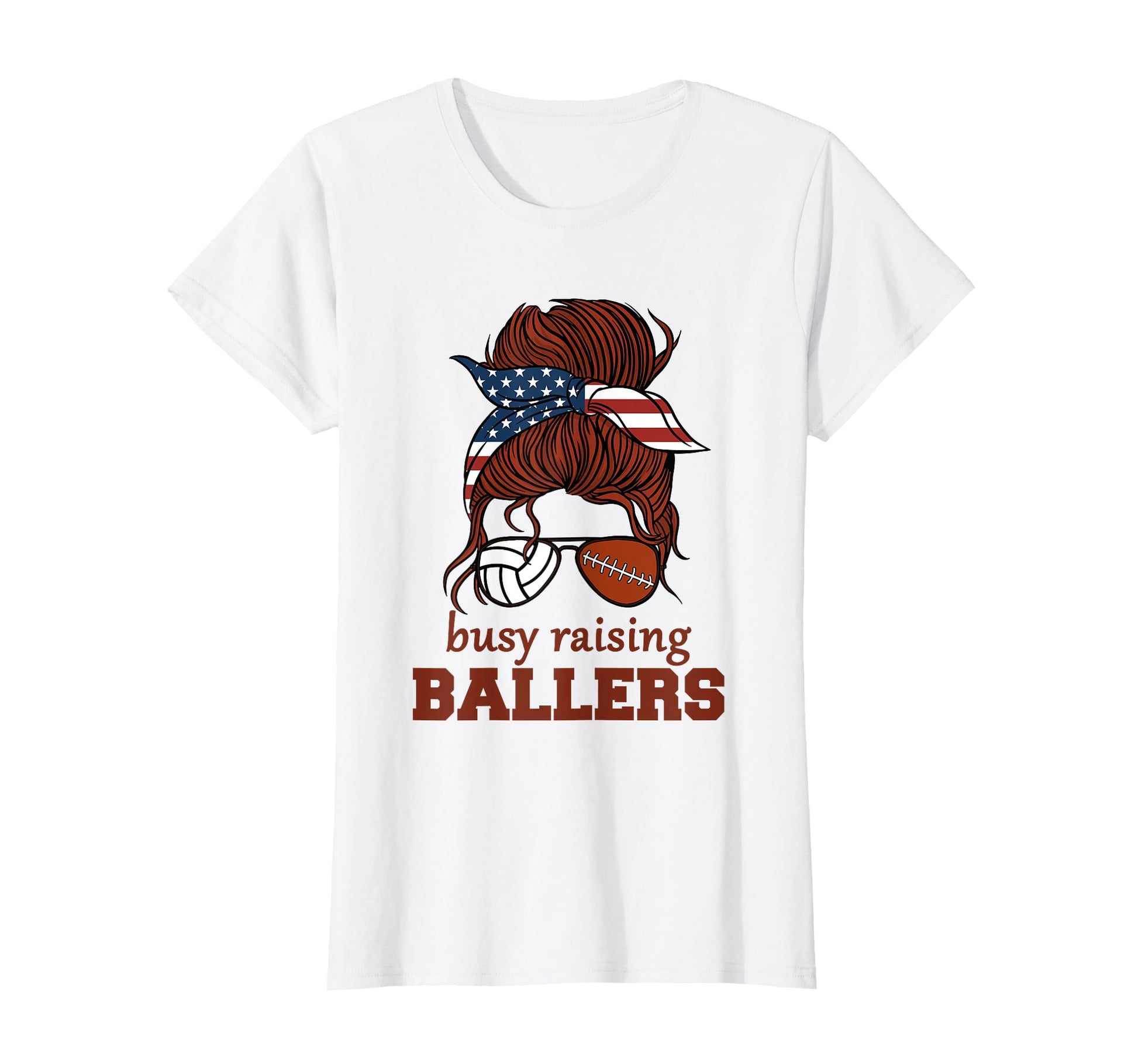 Volleyball And Football Mom Usa Busy T-Shirt - Unique Graphic Men Women - T-Shirt, Sweatshirt, Hoodie