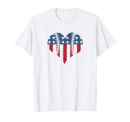 Love Baseball Heart Laces American T-Shirt - Fun Novelty Design Men Women - T-Shirt, Sweatshirt, Hoodie