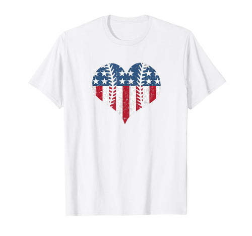 Love Baseball Heart Laces American T-Shirt - Fun Novelty Design Men Women - T-Shirt, Sweatshirt, Hoodie