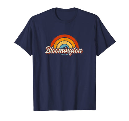 Bloomington Indiana Rainbow 70S T-Shirt - Aesthetic Graphic Men Women - T-Shirt, Sweatshirt, Hoodie