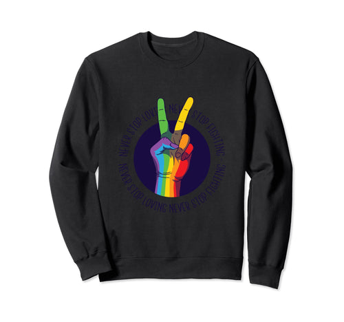 Peace Peace Rainbow Love Pride Lgbtq Sweatshirt - Novelty Apparel Men Women - T-Shirt, Sweatshirt, Hoodie