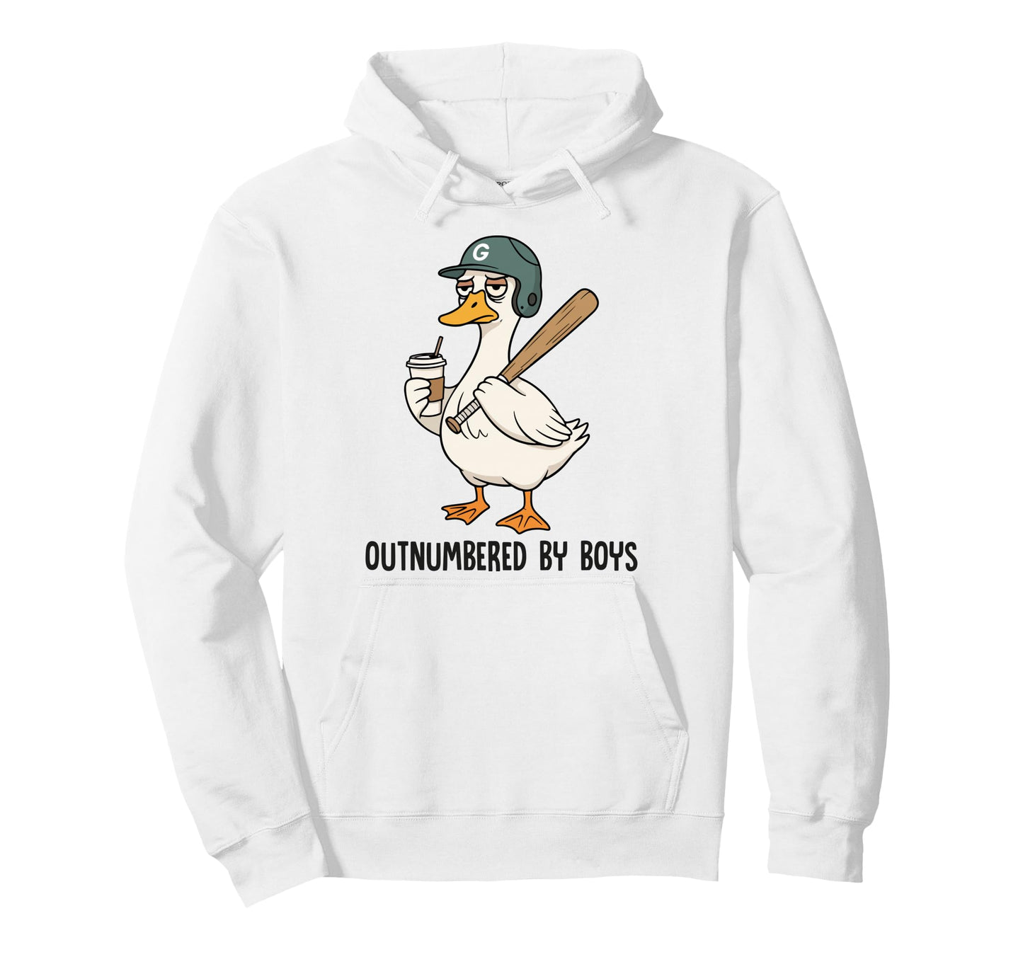 Grumpy Goose Baseball Coffee Outnumbered Hoodie - Trendy Graphic Unisex - T-Shirt, Sweatshirt, Hoodie