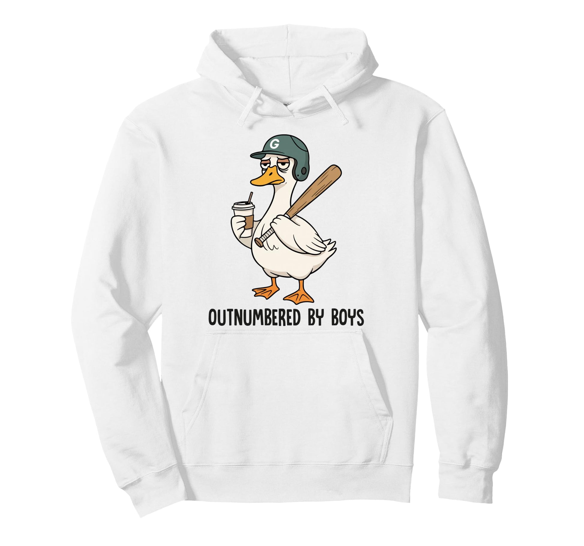 Grumpy Goose Baseball Coffee Outnumbered Hoodie - Trendy Graphic Unisex - T-Shirt, Sweatshirt, Hoodie