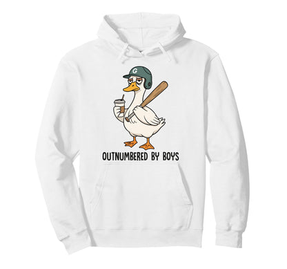 Grumpy Goose Baseball Coffee Outnumbered Hoodie - Trendy Graphic Unisex - T-Shirt, Sweatshirt, Hoodie