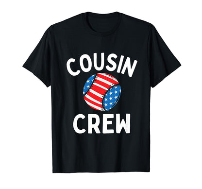 Cousin Crew Baseball Usa Flag Family T-Shirt - Graphic Print for Adults - T-Shirt, Sweatshirt, Hoodie