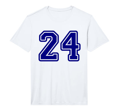 Blue Sport Team Number 24 Performance T-Shirt - Trendy Graphic Unisex - T-Shirt, Sweatshirt, Hoodie